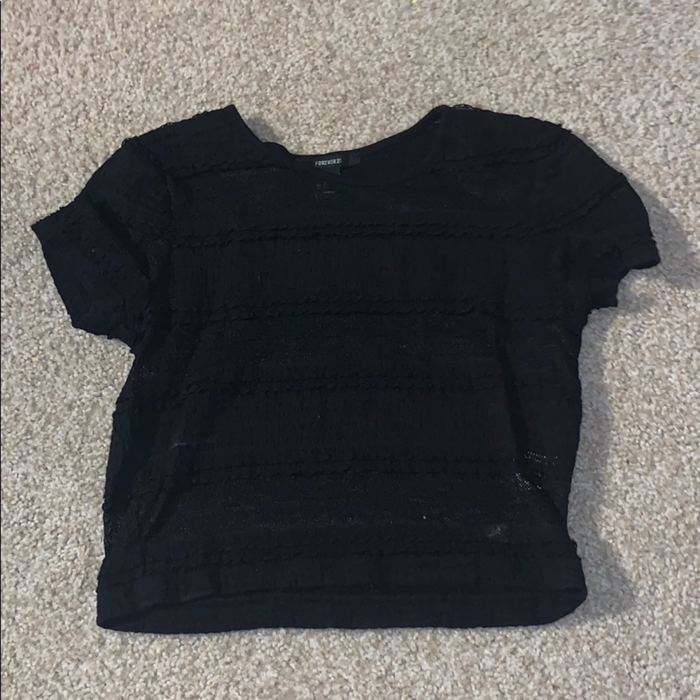 LOWBALLS ACCEPTED black lace crop top f21